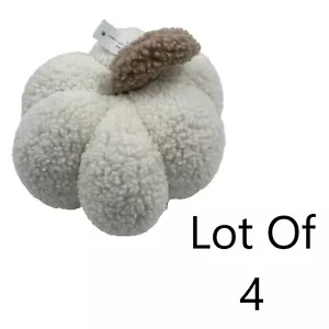 Mainstays Soft Ivory Harvest Fall Decorative Pumpkin Pieces Set Of 4 - Picture 1 of 1