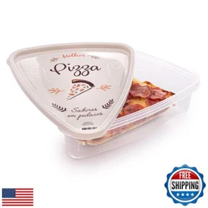 Pizza Slice Container Storage with Lids. Tray, Holder and Saver. 4 Plastic Pa - Picture 1 of 1