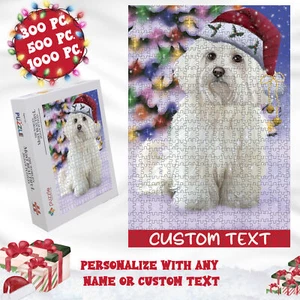 Maltese Jigsaw Puzzle for Adults Interlocking Games Christmas Dog Gift NWT - Picture 1 of 50