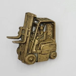 Vintage Clark Hyster Forklift Solid Brass Belt Buckle 1970s - Picture 1 of 4