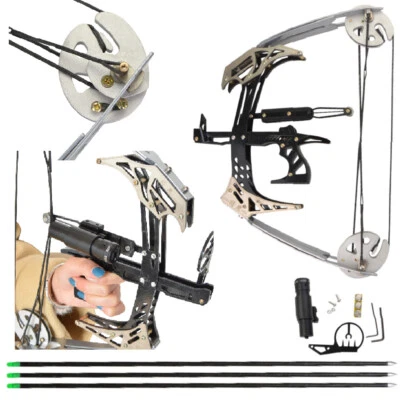Mini Compound Bow Set 25lbs 14" Triangle Bow Archery Arrows Bowfishing Target - Image 1 of 4