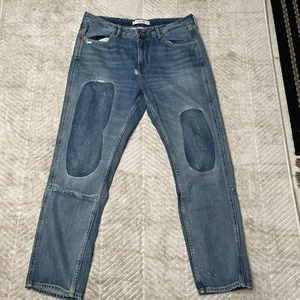 Scotch & Soda Women Patched Distressed Amsterdams Blauw Jeans Sz 30/32 Straight - Picture 1 of 24
