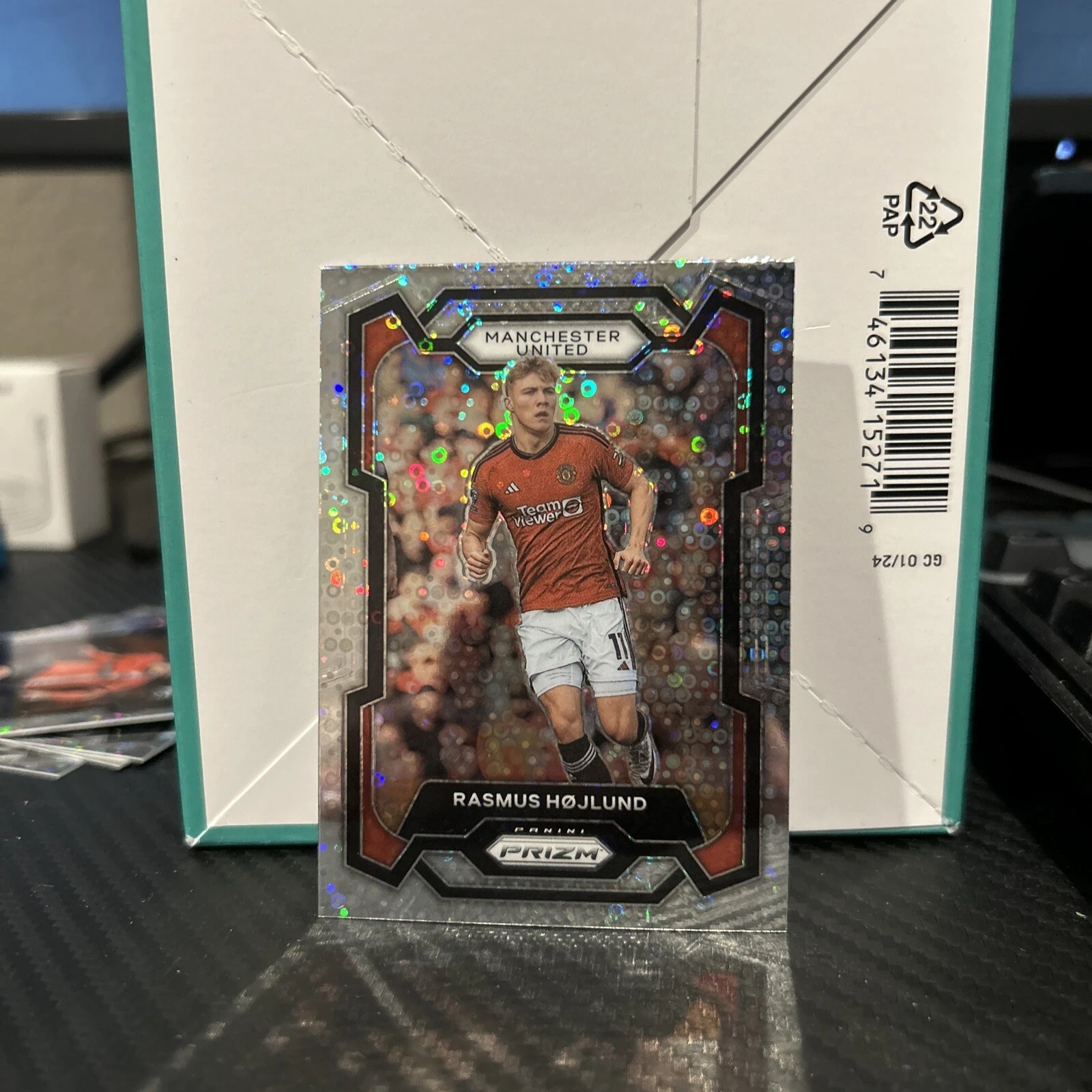 2023-2024   Prizm EPL  Silver Disco #51 Rasmus Hojlund Manchester United