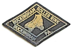 Buckingham, PA - vintge ROLLER Skating RINK felt PATCH, Original circa 1946-1955 - Picture 1 of 4