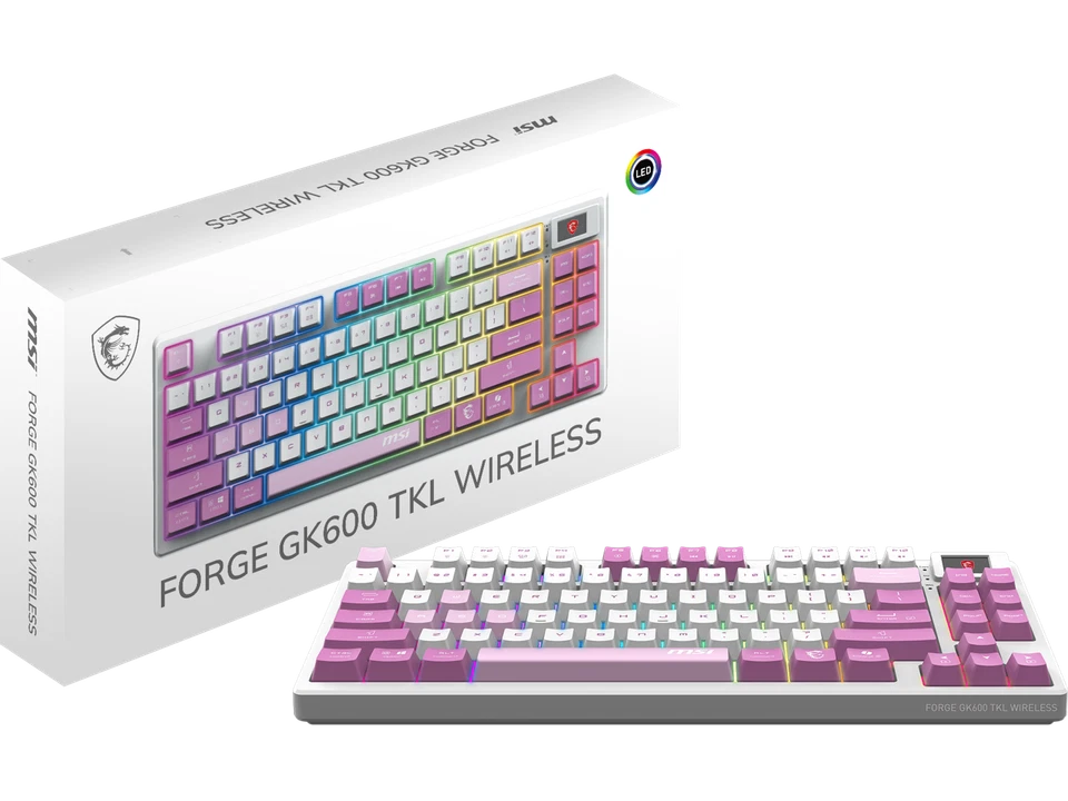 MSI Forge GK600 TKL Wireless VIOLET  Gaming Keyboard - Mechanical Linear - Image 1 of 4