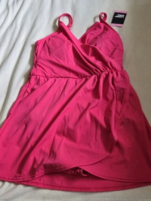 Lands End Womens Small Swimsuit Swim Dress Pink  Adjustable Strap Pull On NWT - Image 1 of 4