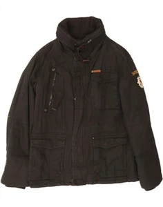 KHUJO Mens Windbreaker Jacket UK 44 2XL Black Cotton CZ79 - Picture 1 of 3