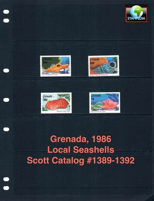 Valor Scott de $5,65 - Granada 1986 conchas marinas mar Caribe CV MNH NH UMM - Imagen 1 de 4