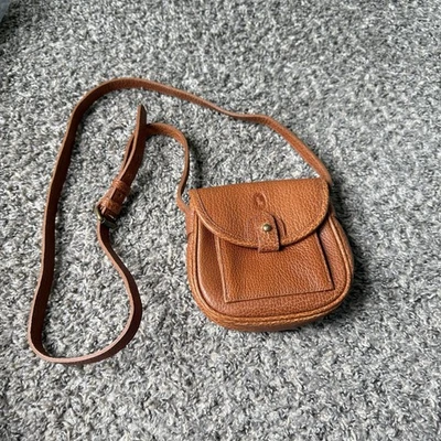 VTG Ralph Lauren Camel Brown Pebbled Leather Crossbody Bag Small Travel - Image 1 of 4