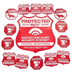 Security Sign Sticker 9" Alarm Decal & Alarm Camera Dog Stickers See Store - Picture 1 of 5