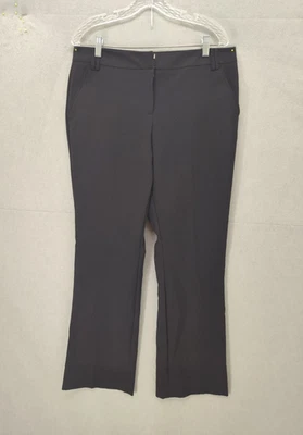 New York Company Women Pants 12 Tall Black 100% Polyester Flat Front Trousers - Image 1 of 4