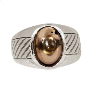 Heated Smokey Quartz - Brazil 925 Silver Men's Ring Jewelry s.11.5 CR75507 - Photo 1 sur 1