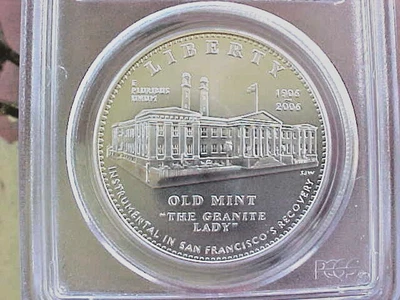 2006S  $1 Old Mint San Francisco Commemorative Dollar MS69   90% SILVER - Image 1 of 3