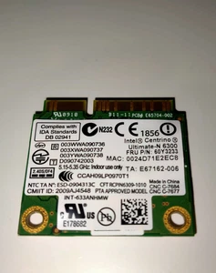 INTEL N-6300 dual band 450M 633ANHMW Wifi 802.11a/g/n PCI-e card e050 - Zdjęcie 1 z 2