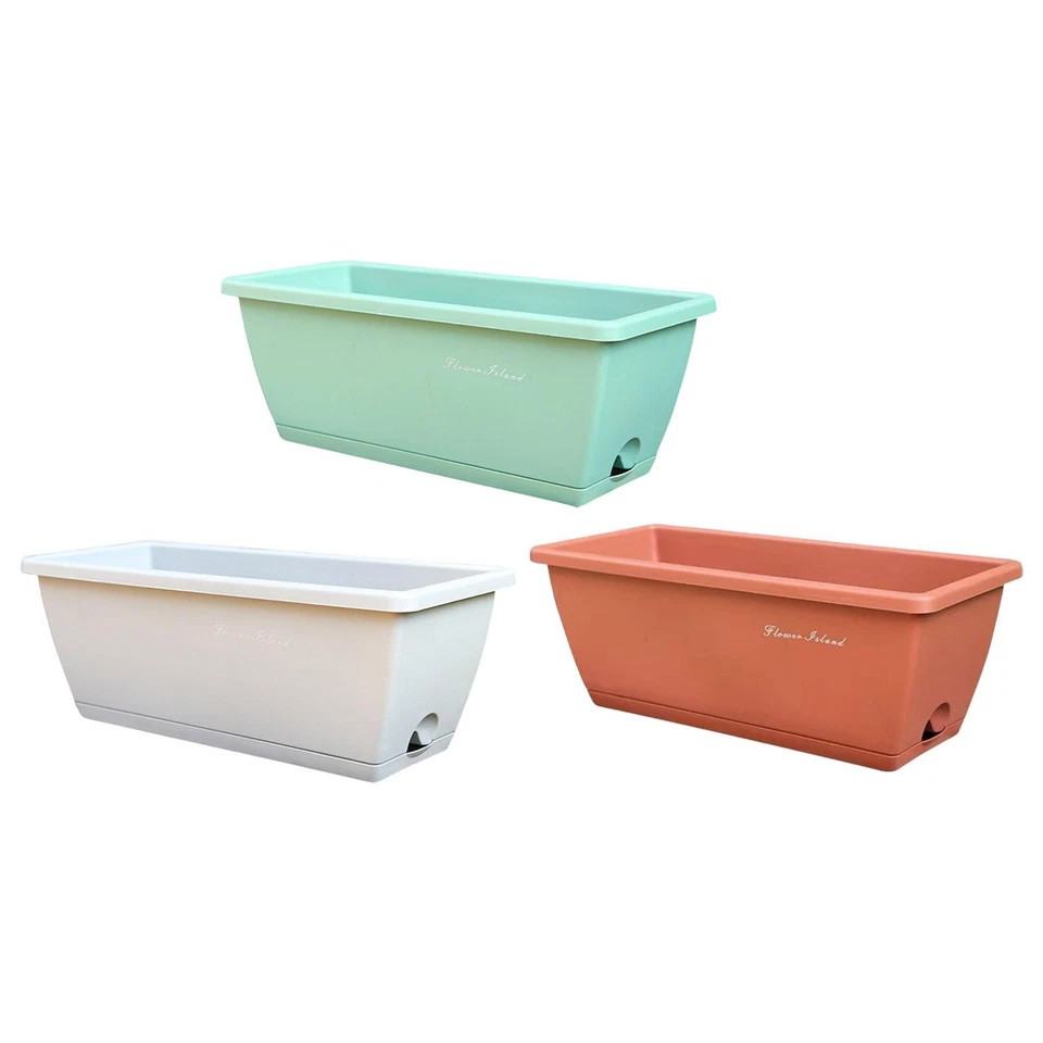 Window Box Planter Rectangular Flower Pot Multifunction Shatterproof with - Image 1 of 1