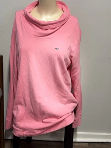 Vineyard Vines rosa Trichterkragen Pullover Wal Logo L 100% Baumwolle - Bild 1 von 5