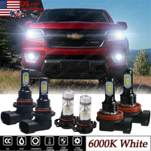 For Chevy Colorado 2015-2021 LED Headlight High Low Beam Fog Light Bulbs Kit - Picture 1 of 12