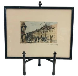 Vintage Wandbild orig.Radierung von Hedwig Brecher Eibuschlitz österreichischer Künstler 1920 - Bild 1 von 5
