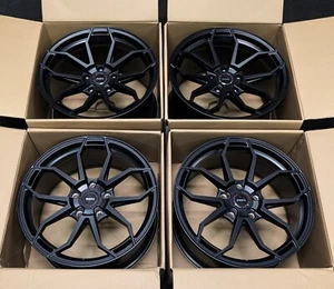 4 New MOMO Anzio Porsche 911 997 Turbo Carrera GTS 4 4S 19" Wheels Black Rims - Picture 1 of 4