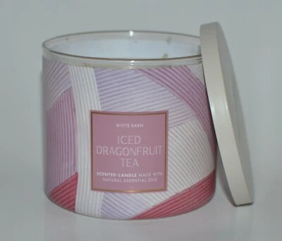 BATH & BODY WORKS ICED DRAGONFRUIT TEA SCENTED CANDLE LARGE 3 WICK 14.5OZ TROPIC - Image 1 of 4