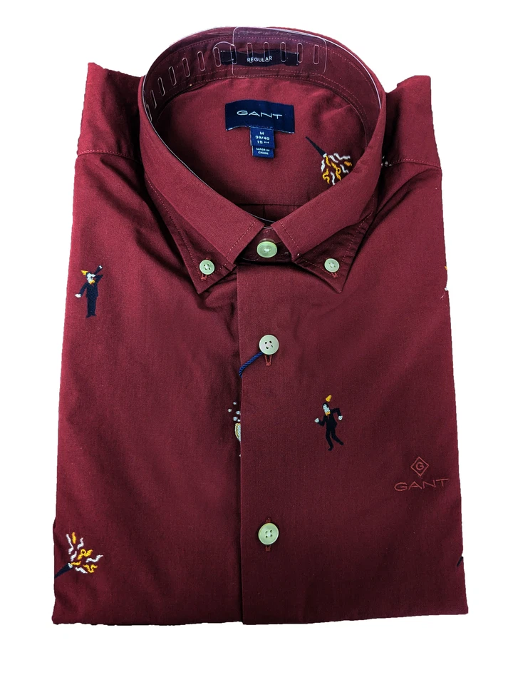 Camisa GANT Para Hombre Port Red Fiesta Fil Cupé 3005370 Talla Mediana Nueva Con Etiquetas Foto 1 de 1