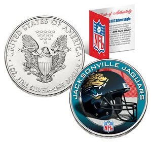 JACKSONVILLE JAGUARS 1 Oz American Silver Eagle $1 Coin Colorized NFL LICENSED - Picture 1 of 1