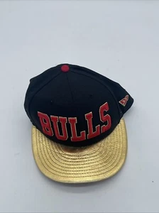 Chicago Bulls Hat Black Gold Brim New Era 9Fifty Harwood SnapBack 1995 1996 - Picture 1 of 5