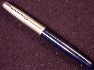 PARKER 51 PEN IN BLUE, LUSTRALOY CAP, CPT, AF GOLD NIB, MONOGRAM - Picture 1 of 4