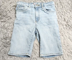 Levis Girls Kids Jean Shorts Size 10 Light Wash Blue Denim High Rise Bike - Picture 1 of 10