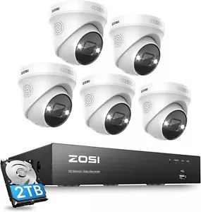 ZOSI 8CH 4K PoE Security Camera System Spotlight AI Human Detection Audio 2TB - Picture 1 of 9