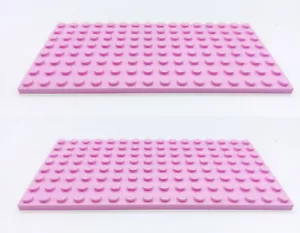 LEGO 8x16 BRIGHT PINK x 2 Base Plate 8x16 STUDS (PINS) Brand New - Picture 1 of 5