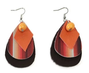 Kunstleder Arizona Sunset Ohrringe Schmuckset - Handarbeit USA SALE - Bild 1 von 3