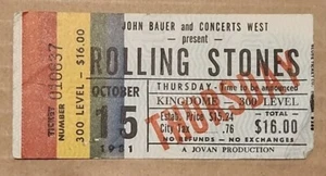 10/15/81 THE ROLLING STONES Concert Music Ticket Stub Theatre Kingdome Seattle - Picture 1 of 2