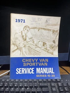 1971 Chevy G10 G20 G30 RV Motorhome Van Shop Service Repair Manual OEM - Imagen 1 de 1