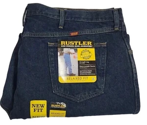 NEW Rustler Jeans Mens 46X30 Relaxed Fit Heavyweight Work Denim Straight Leg - Picture 1 of 7