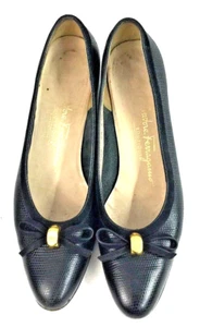 Zapato Salvatore Ferragamo Boutique Para Mujer Cuero Negro Estampado Lagarto Talla 7.5AAA - Imagen 1 de 9