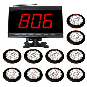 SINGCALL Wireless Pager Calling Systems 10 Bells,1 Receiver for Coffee Waiters - Zdjęcie 1 z 11