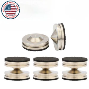 4pcs HiFi Audio Speaker Stand Feet Stainless Steel Amplifier Isolation Spike Pad - Picture 1 of 6