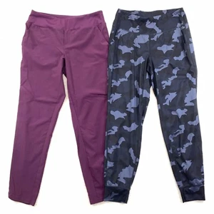 2er Set Activewear Yogalicius Leggings Damen Gr. S schwarz/lila Stretch Reise - Bild 1 von 8