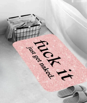 Conjunto de tapete de banheiro cortina de chuveiro Get Naked tapete de banho tampa de vaso sanitário antiderrapante ~ - Imagem 1 de 4