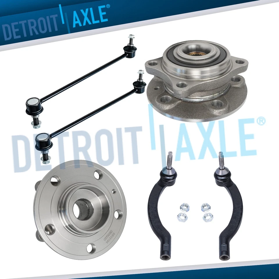 Front Wheel Hub Bearing + Outer Tie Rod Sway Bar for 2001-2006 Volvo S60 S80 V70 - Image 1 of 4
