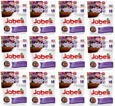 Jobe's 06105 18 unidades 8-9-12 vasos e picos de fertilizante de plantas suspensas - pacote com 12 - Imagem 1 de 4