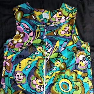 Vintage 60s Sears Abstract Floral Psychedelic Sleeveless Dress Mini - Picture 1 of 6