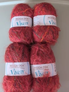 Lot Of 4 Moda Dea “VIXEN“ Yarn #3271 Orange You Glad 50g 89 yards Orange - Picture 1 of 7