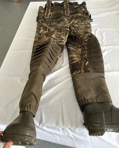 Drake Waterfowl Mens Eqwader Neoprene Chest Waders Mossy Oak Bottomland Size 11 - Picture 1 of 15