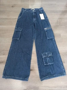 Gestzu Women's Baggy Wide Leg Cargo Jeans Classic Blue Size EU 36 UK 8 BNWT - Picture 1 of 9
