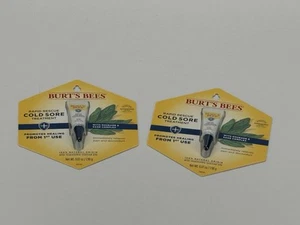 Pack of 2 - Burt's Bees Rapid Rescue Cold Sore Treatment .07 oz - NEW - Picture 1 of 3
