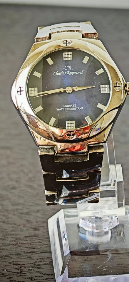 Charles Raymond Dos Tonos | Reloj Esfera Negra | Estilo Vestido Cuarzo Audaz Foto 1 de 4