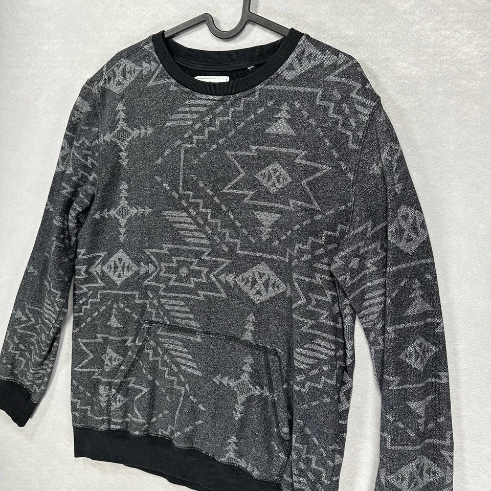 Sudadera On The Byas Geo Print Algodón Poliéster Gris Negra Talla Mediana Bolsillo  Foto 1 de 4