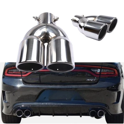 Puntas de silenciador de escape trasero de auto calibre doble/salida para Dodge Challenger Foto 1 de 4